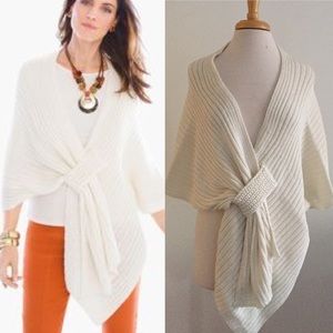 NWT Chico's Cream/ Winter Wrap Shrug/ Wrap